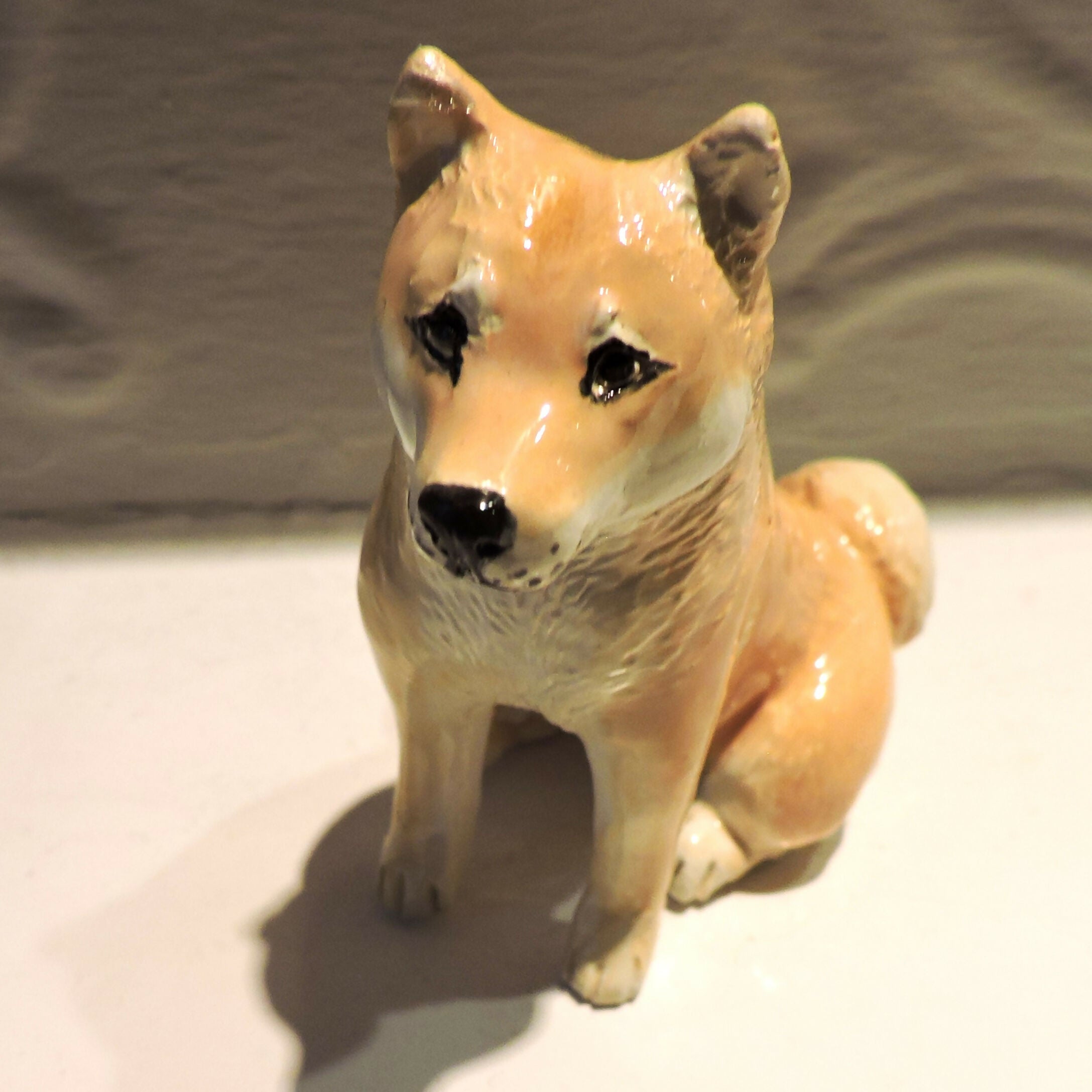 Ceramic Japanese Shiba Inu Dog Sculpture