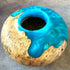 Striking English Oak Burr and Turquoise Hollow Form