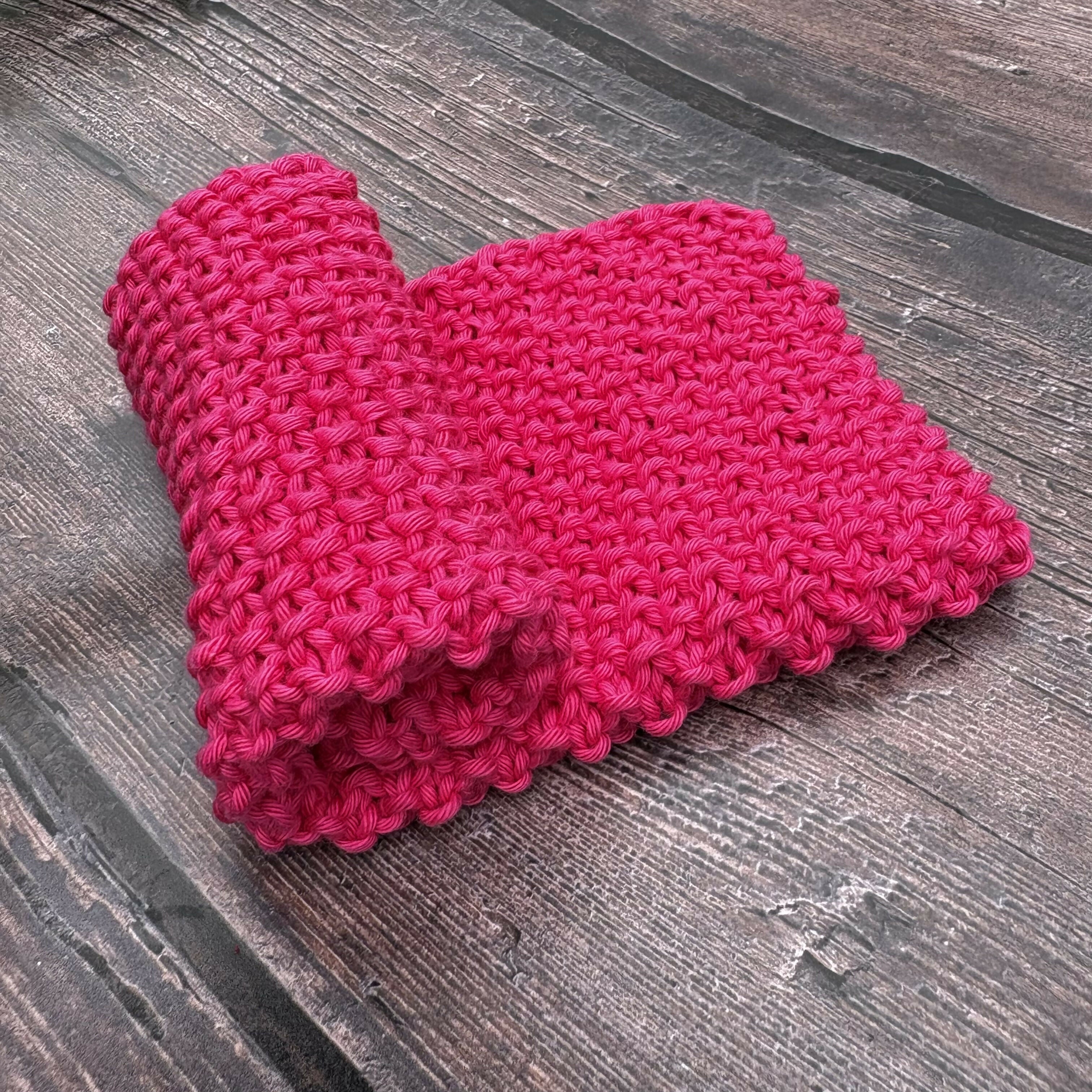 Hand Knitted Cotton Wash Cloth