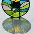 Stained Glass Round Landscape Clock