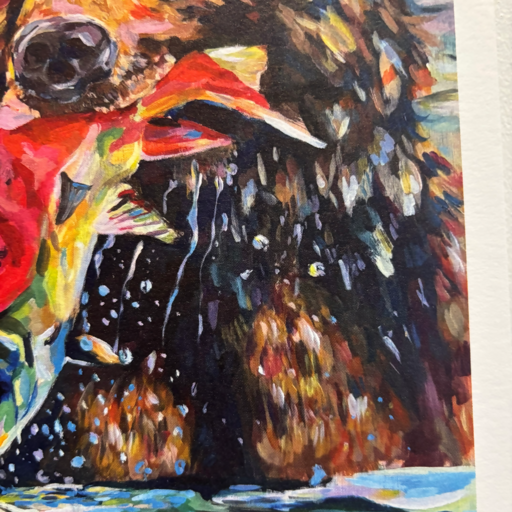A5 Bear Salmon Print