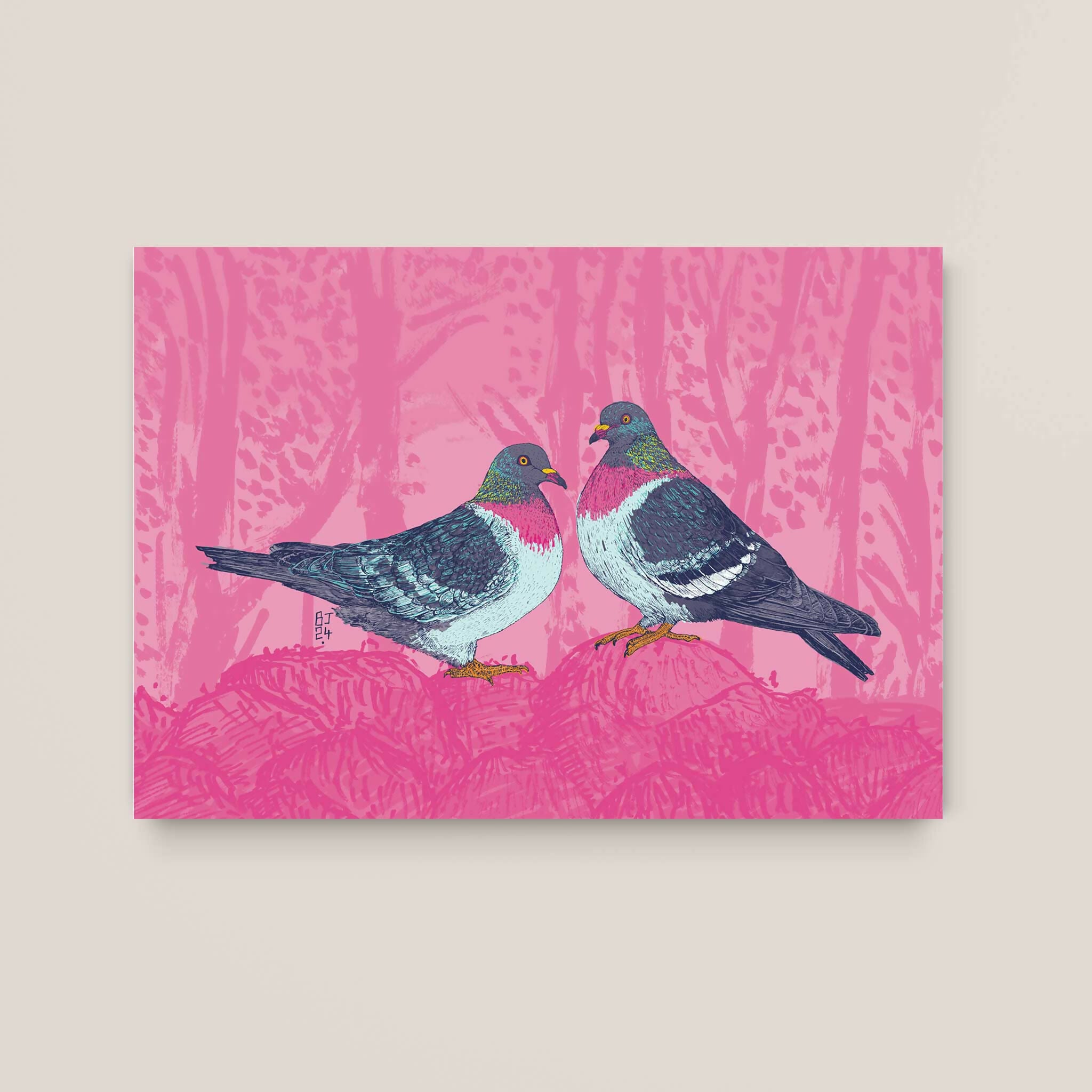 Pigeons – Urban Wildlife Wall Art Print