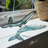 Streaky Blue-Green Whale Stained Glass Suncatcher