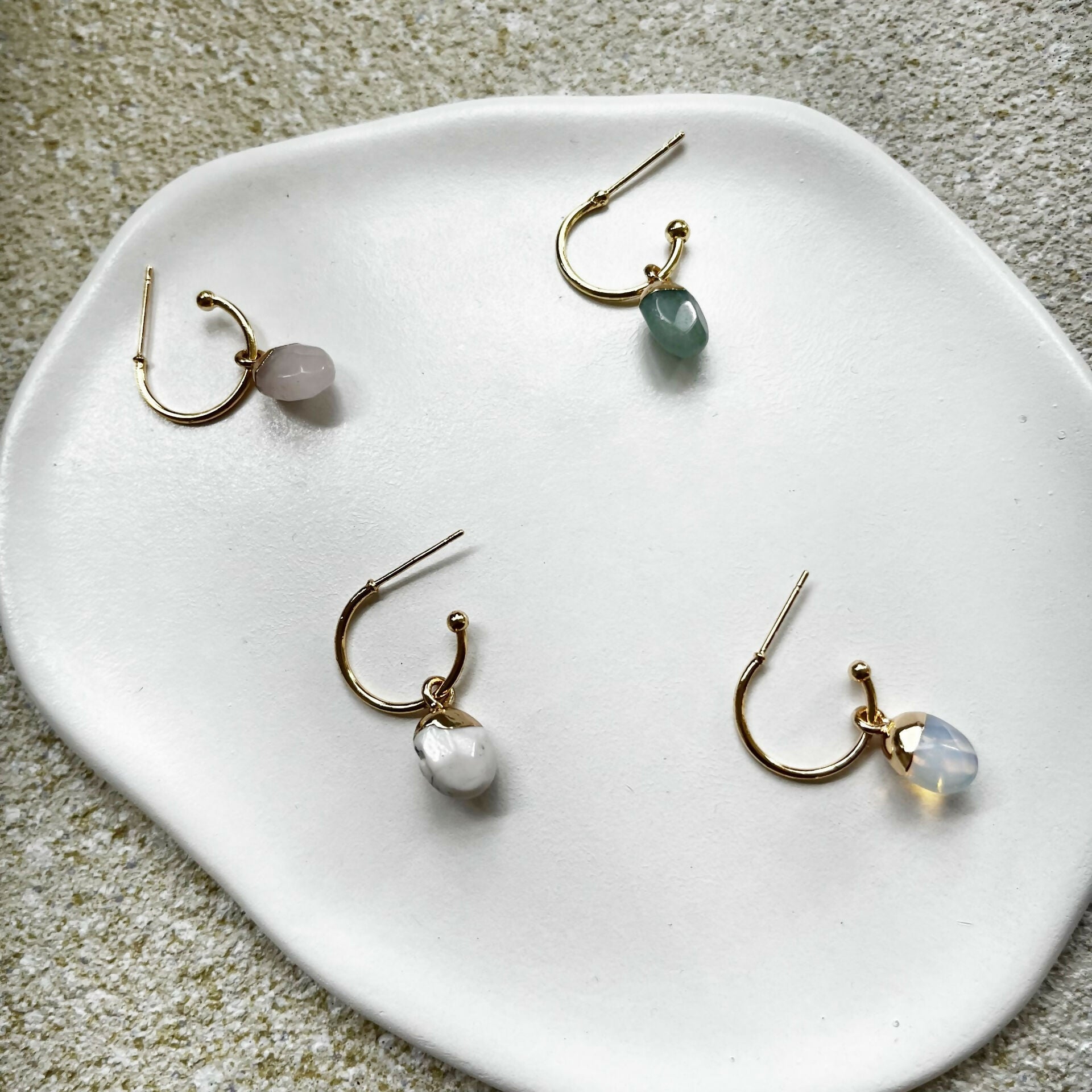 multi crystal earrings
