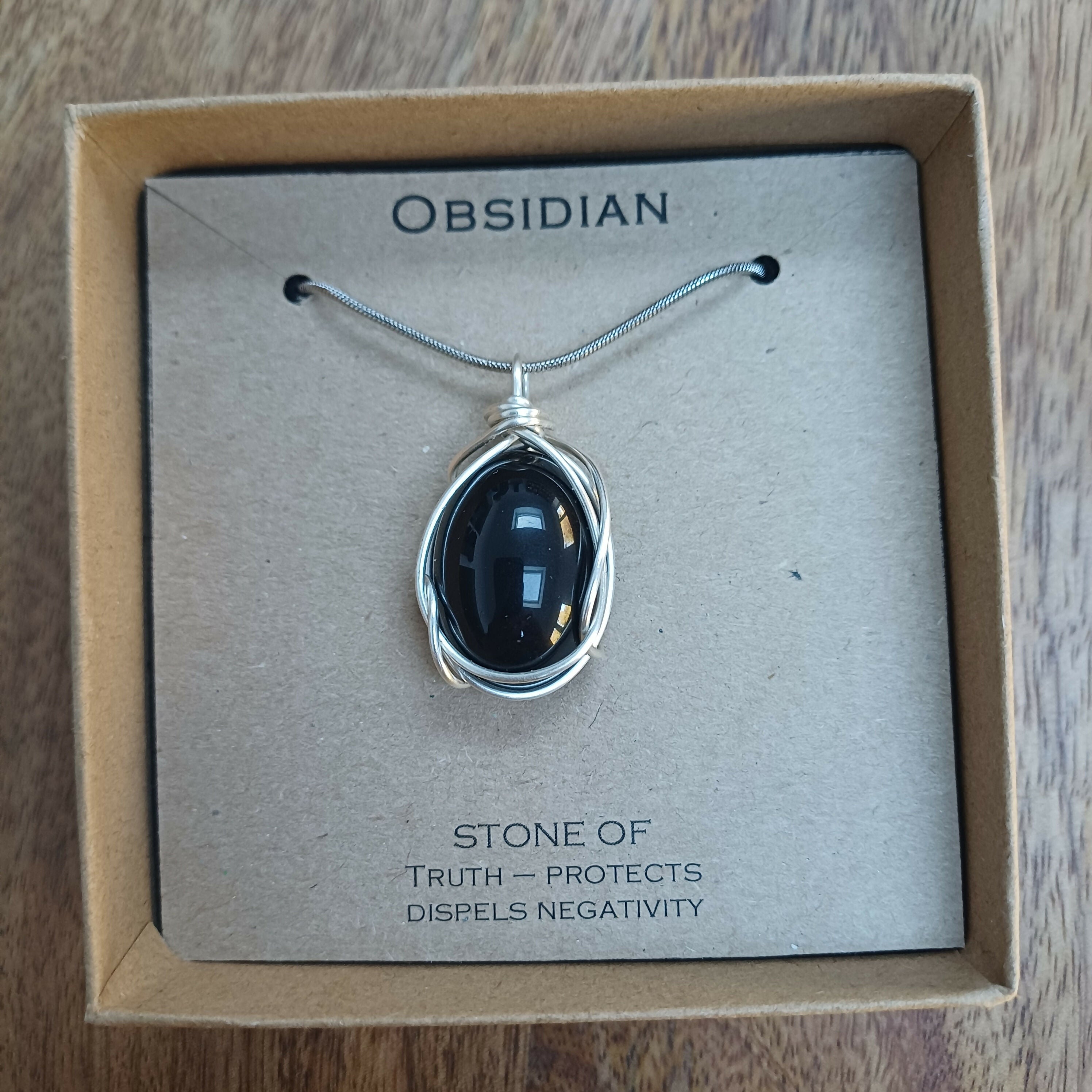 Obsidian Wire Wrapped Pendant