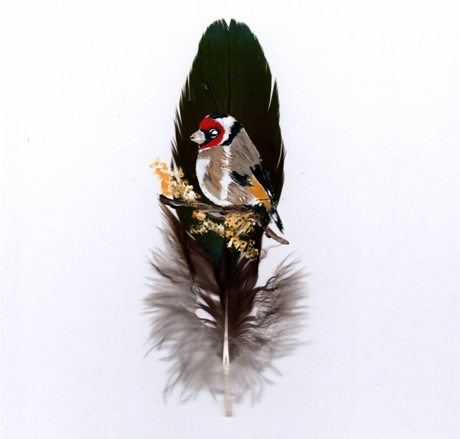 Goldfinch Feather Painting