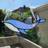 Iridescent Purple & White Whale Stained Glass Suncatcher