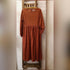 MAPLE CORDOUROY LONG SLEEVE PAINTER'S DRESS