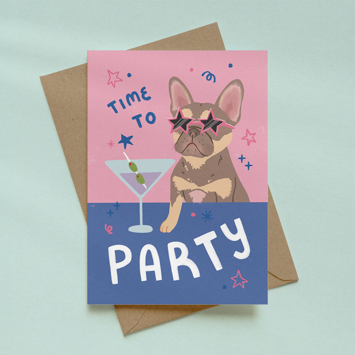 Time To Party dog Greeting Card