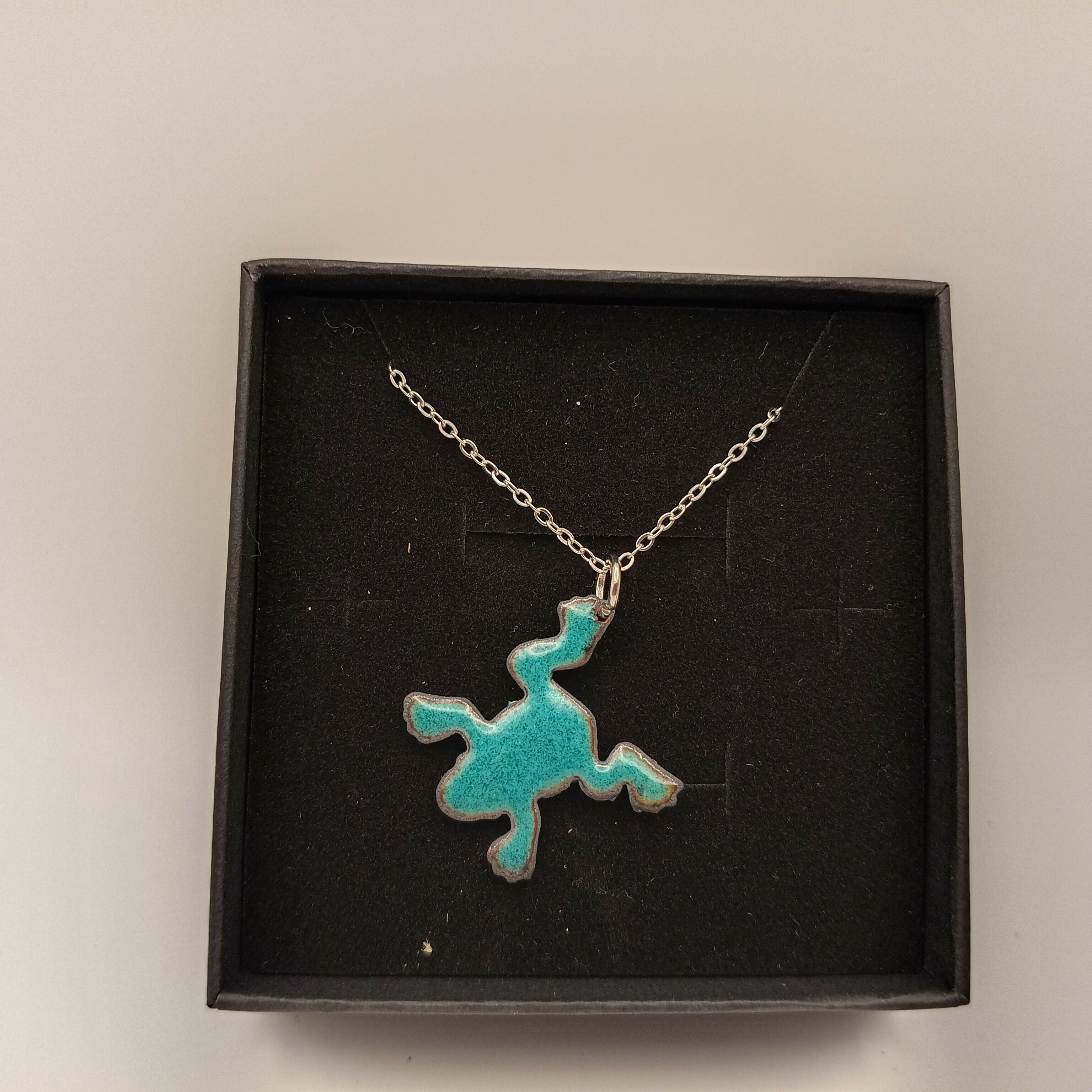 Green Enamel Frog Pendant
