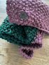 EXTRA LARGE CHUNKY 2-COLOUR SCARF - BOTTLE GREEN & MAUVE