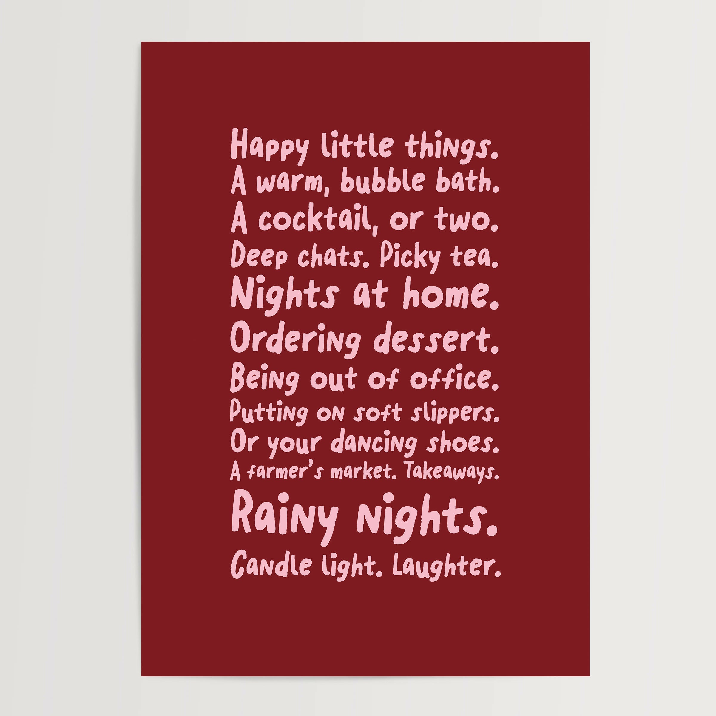 Happy Little Things Print in Red