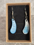Handcrafted Teardrop Shaped Silver And Cyan Earrings