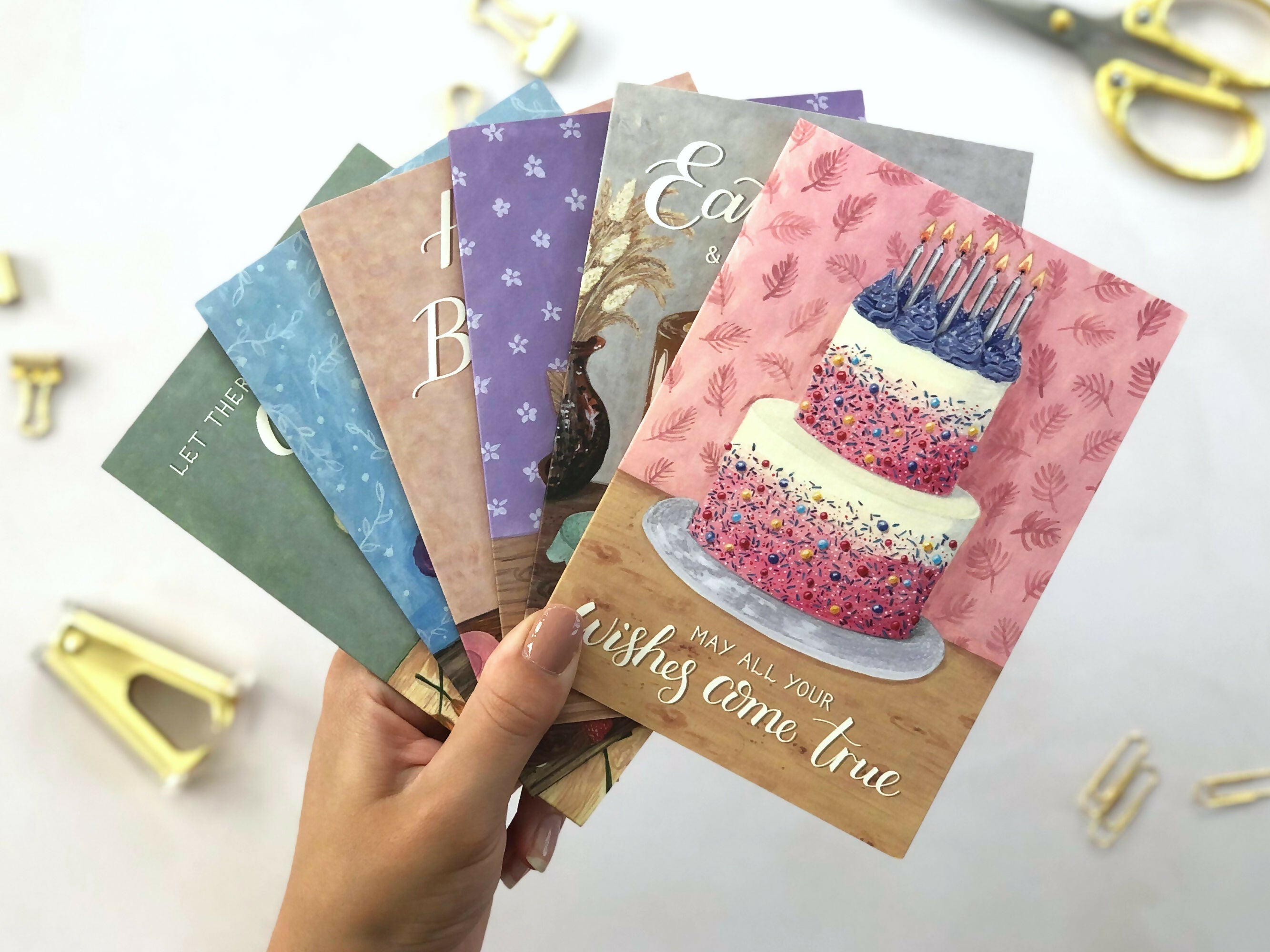 Pink Birthday Cake A6 Greeting Card