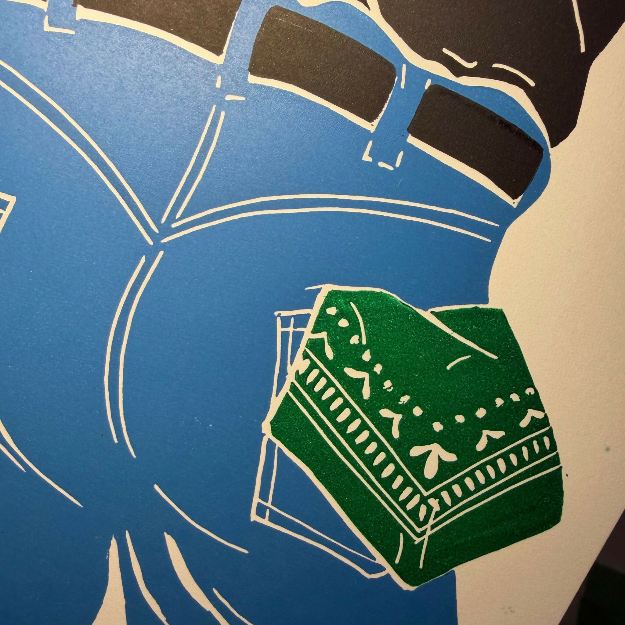 Original Lino Print 'Hanky Code'