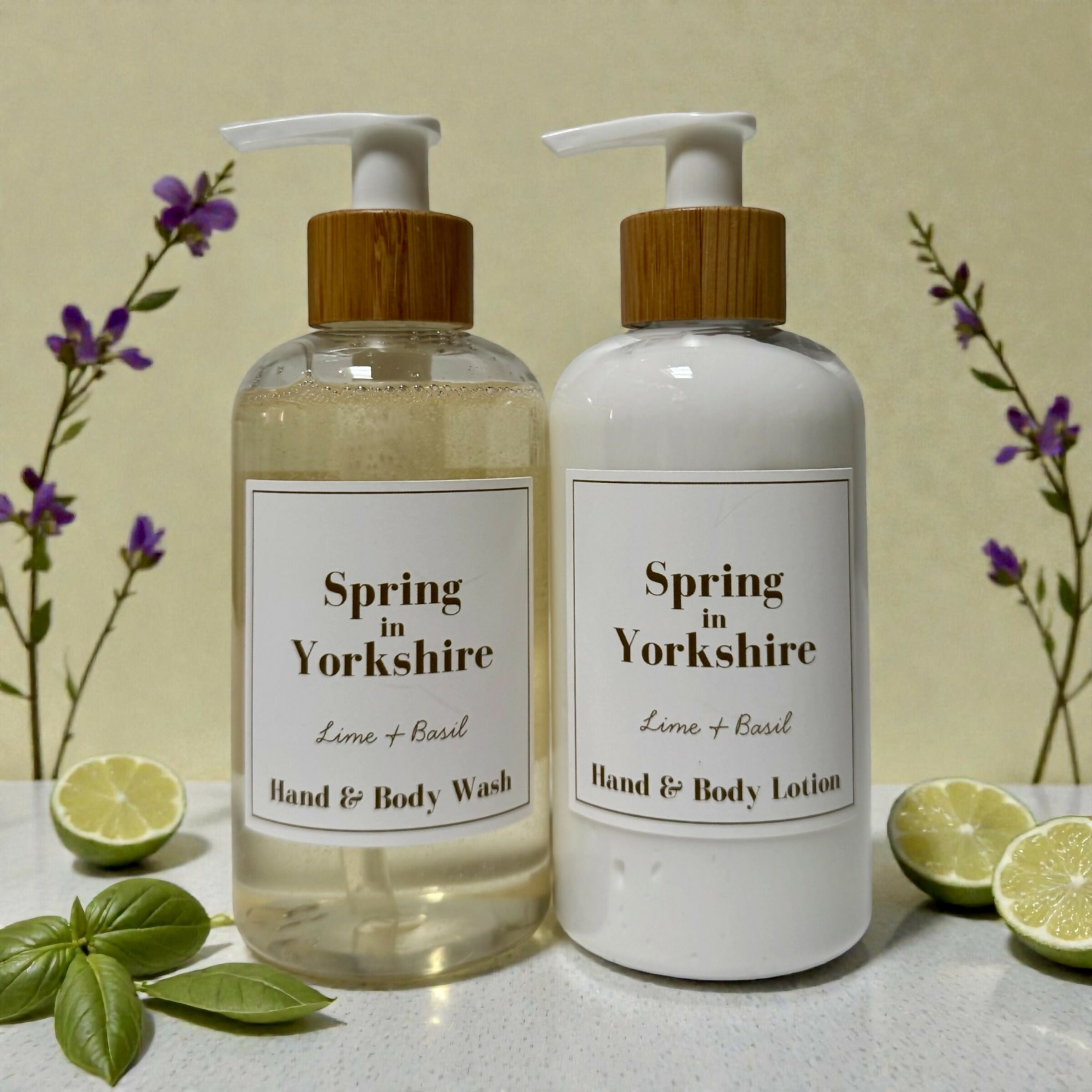 Spring in Yorkshire - Lime and Basil Hand Care Set 2 x 250ml