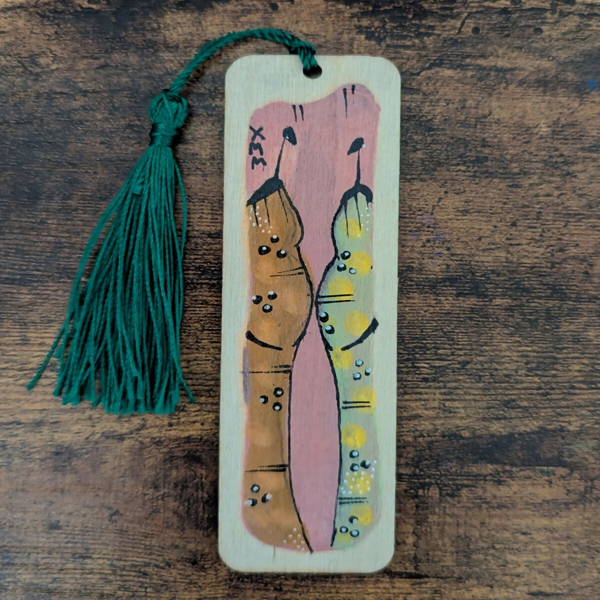 Wooden Hand Painted Bookmark