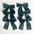 Green & Blue Tartan Christmas Tree Bow Clips