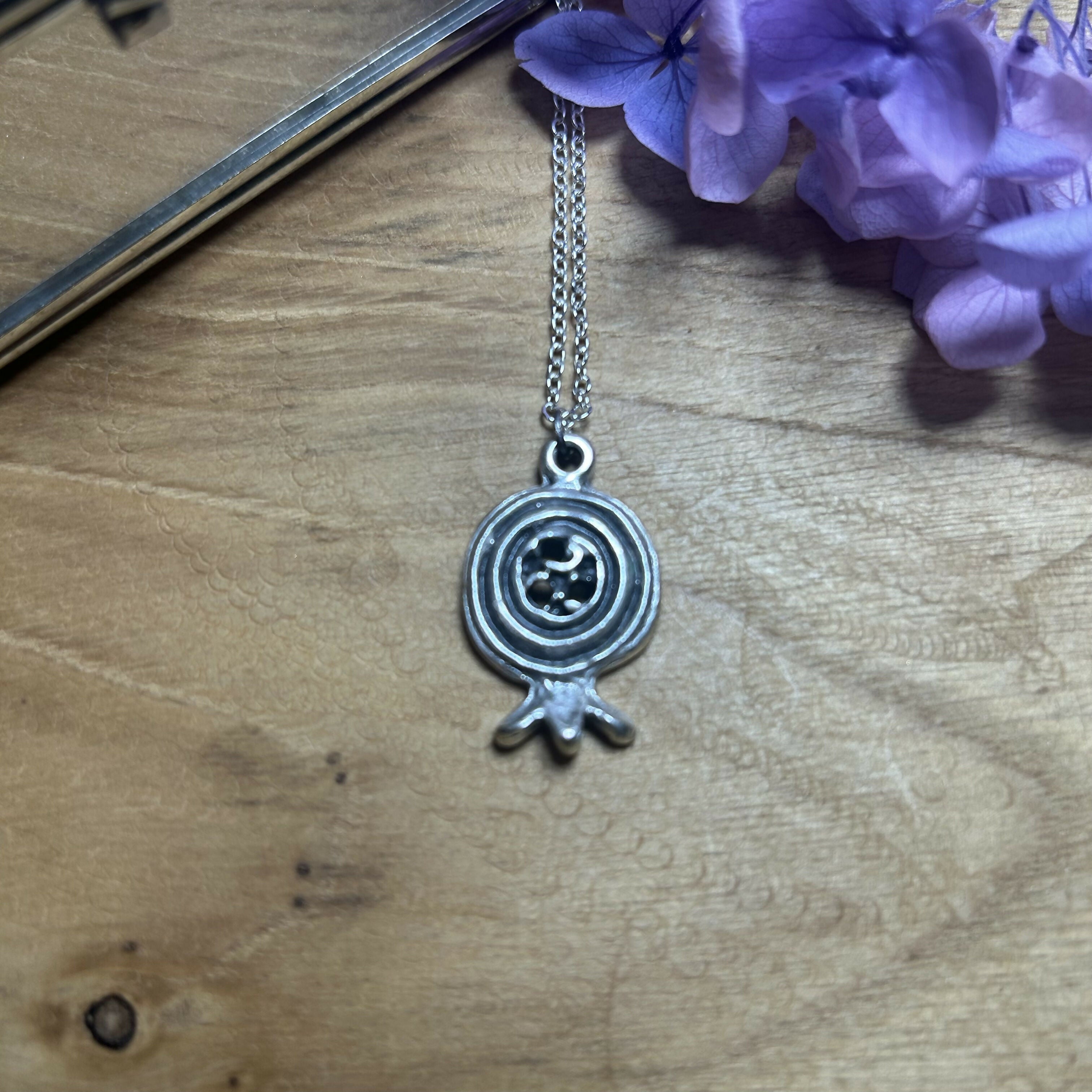 Lovely Silver Plated Pomegranate Pendant Necklace