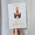 Happy Birthday Party Hat Cat Card