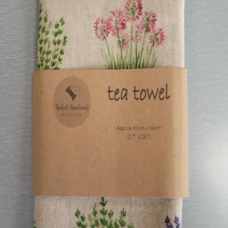Handmade Tea towel in Herb fabric