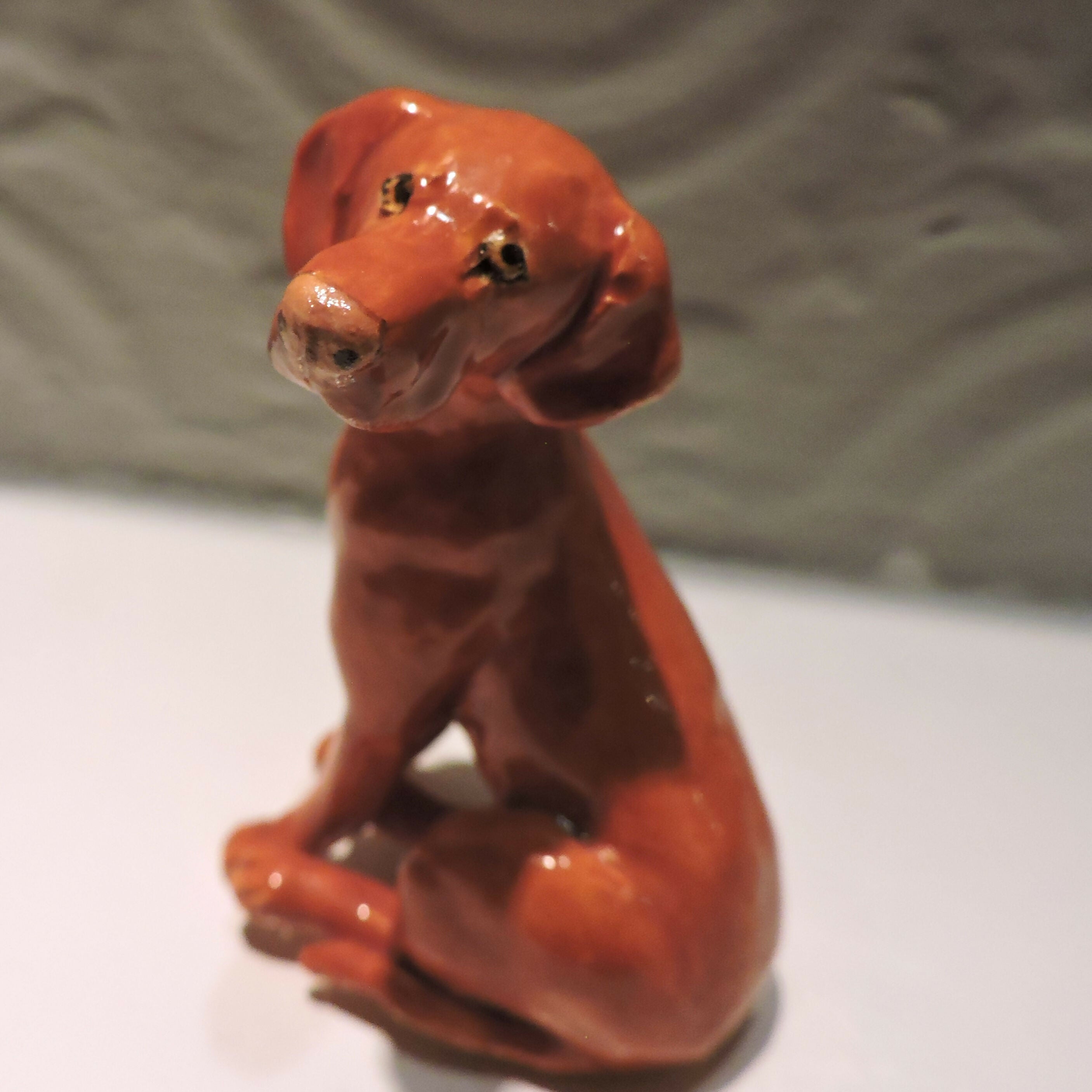 Ceramic Hungarian Viszla Dog Sculpture