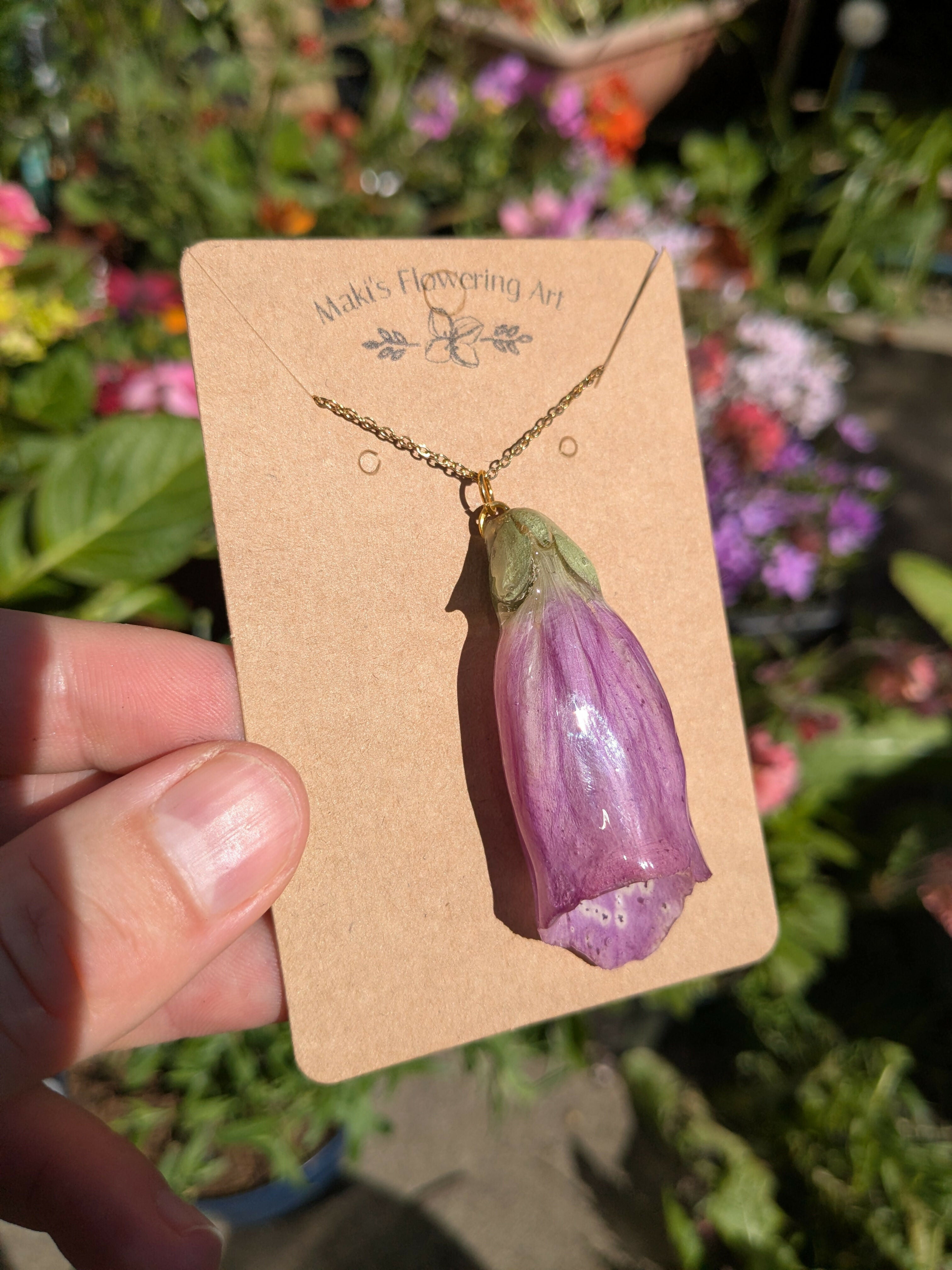REAL FOXGLOVE NECKLACE