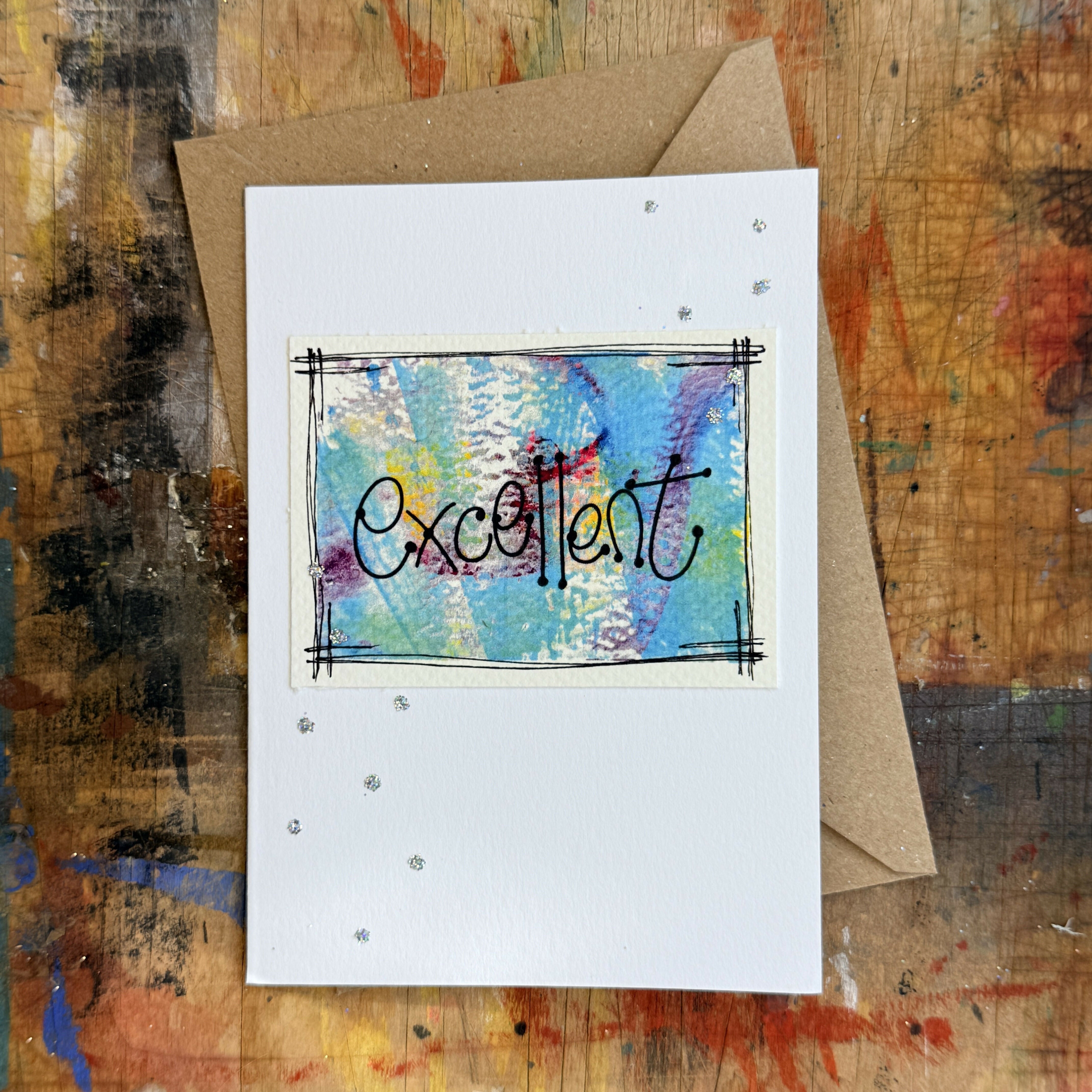Abstract Excellent Card in Blue