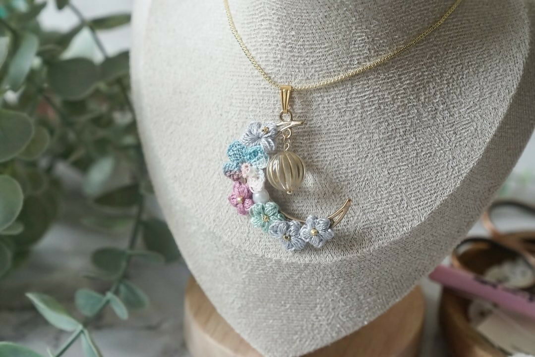 Celestial Moon Flower Necklace