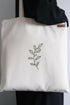 Hand Embroidered Leaf Tote