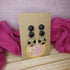Dangle Beige And Black Polka Dot Polymer Clay Earrings