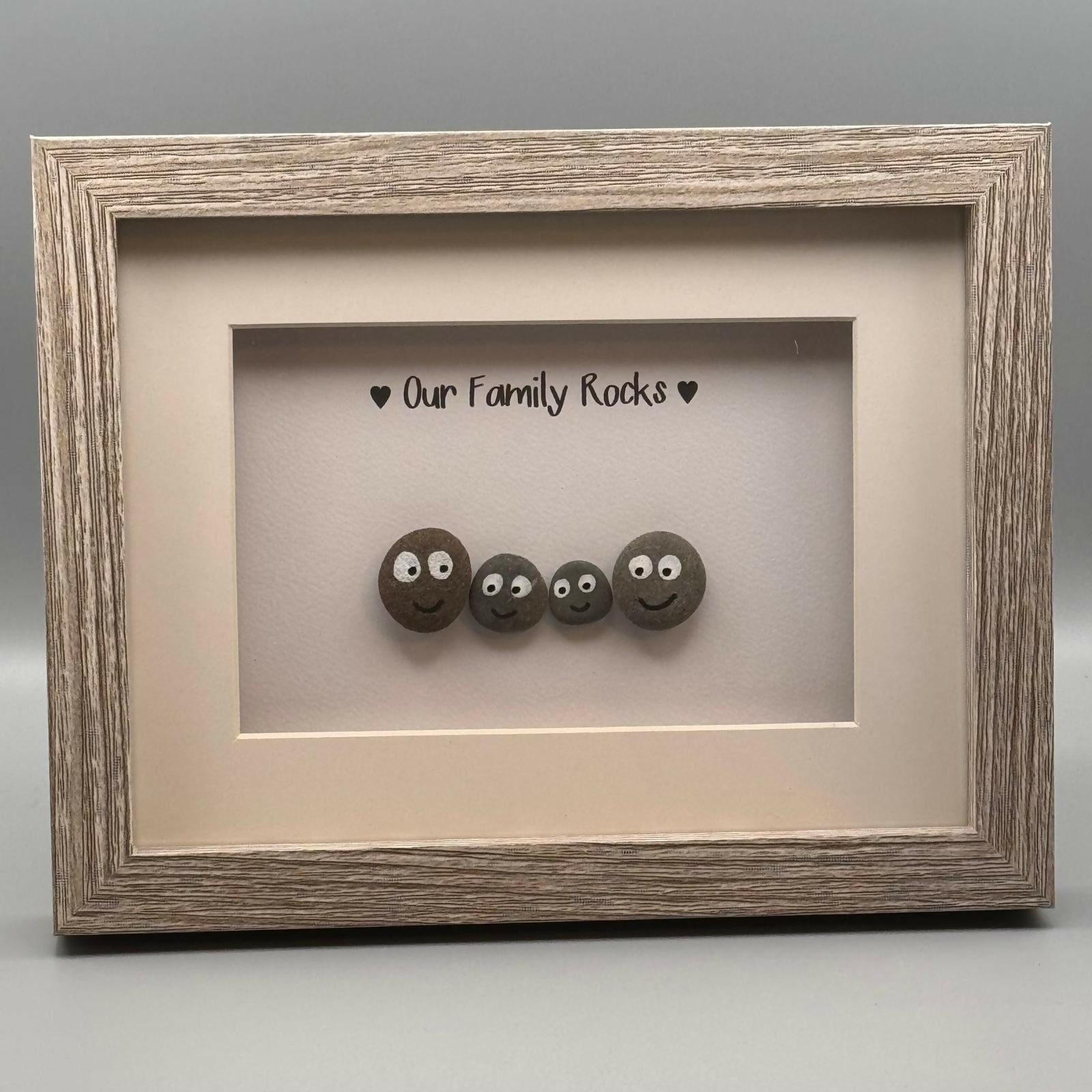 Our Family Rocks with Pebble Faces - Small