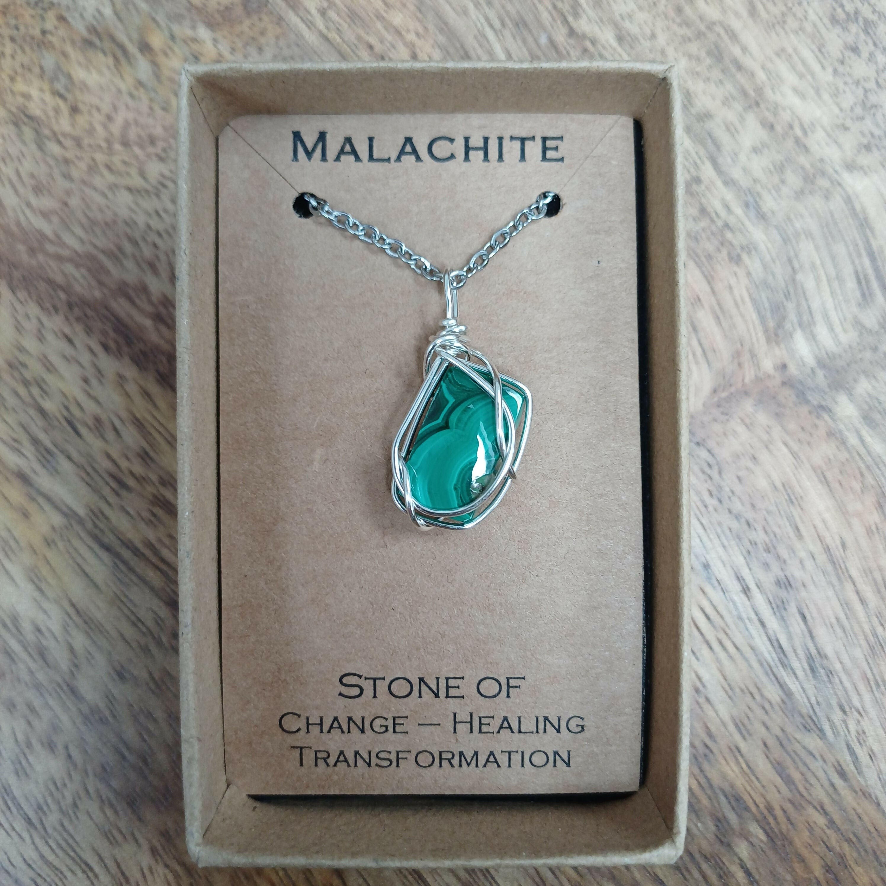 Malachite Wire Wrapped Pendant