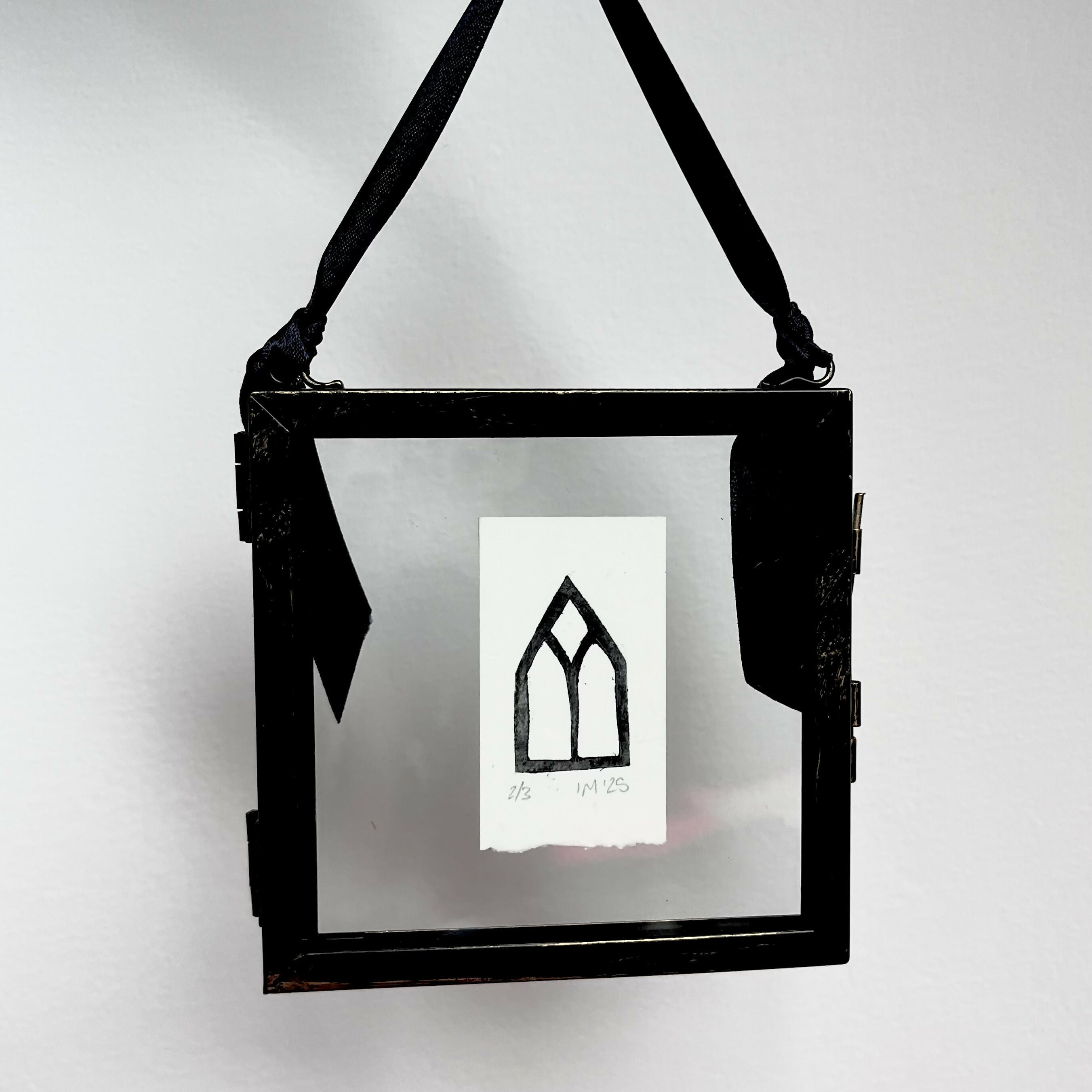 Framed Gothic Window Drypoint Print