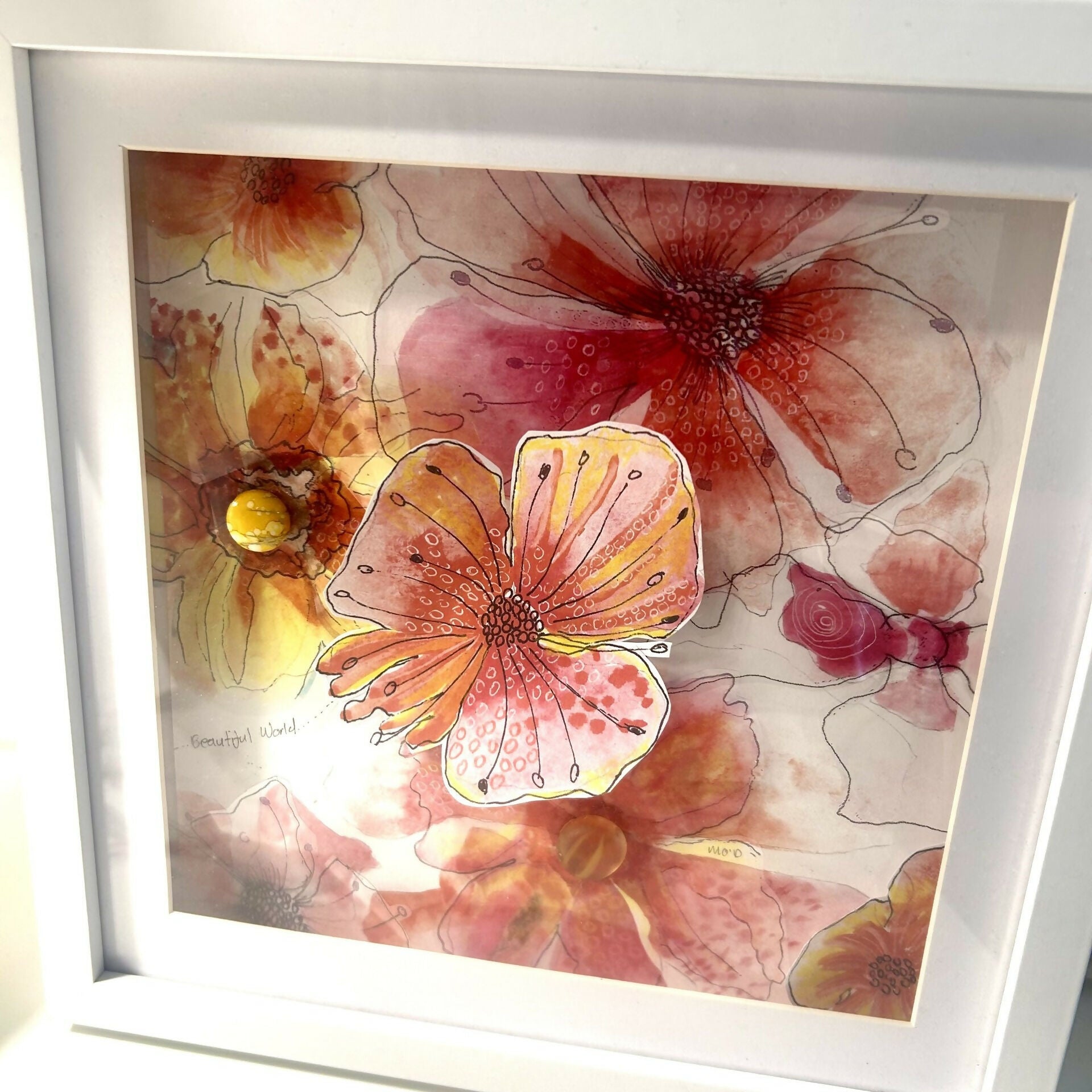 Large Pink Mixed Media Frame