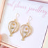 Real Flower Hot Air Balloon Earrings Gold Plated