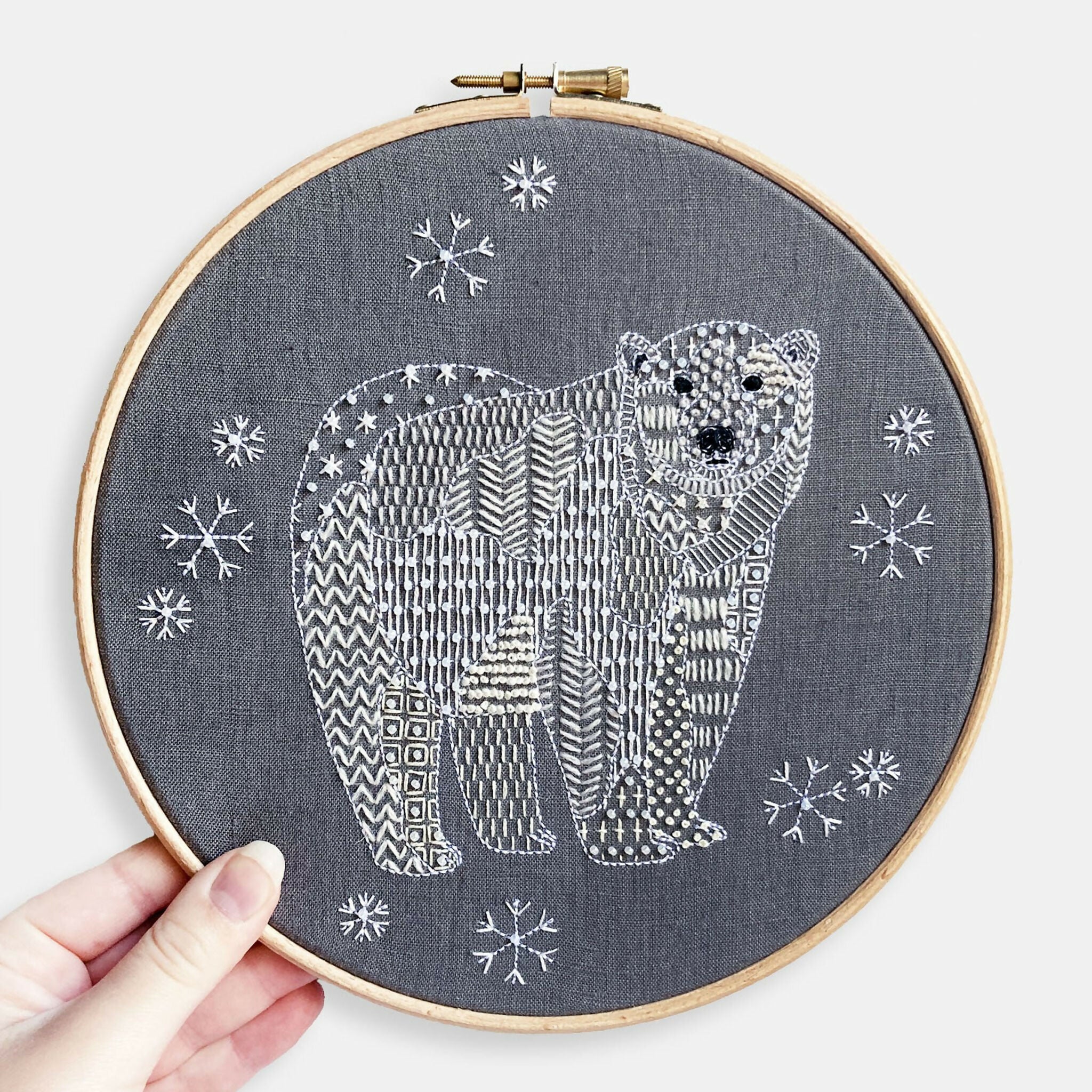 Polar Bear Modern Embroidery Kit