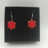 Red Enamel Flower Earrings