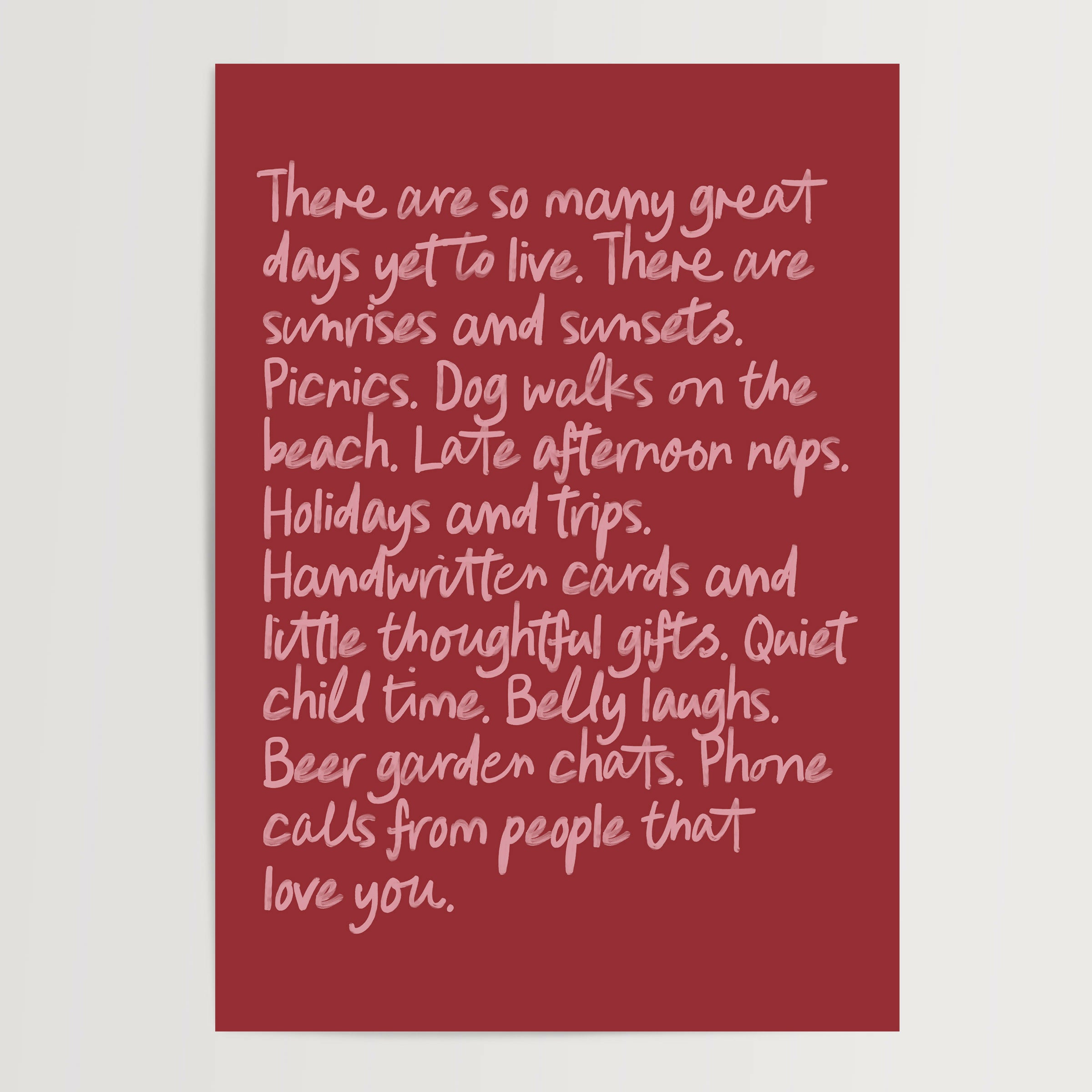 So Many Great Days Print in Red
