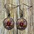 Hand Embroidered Vintage Style Pink Earrings