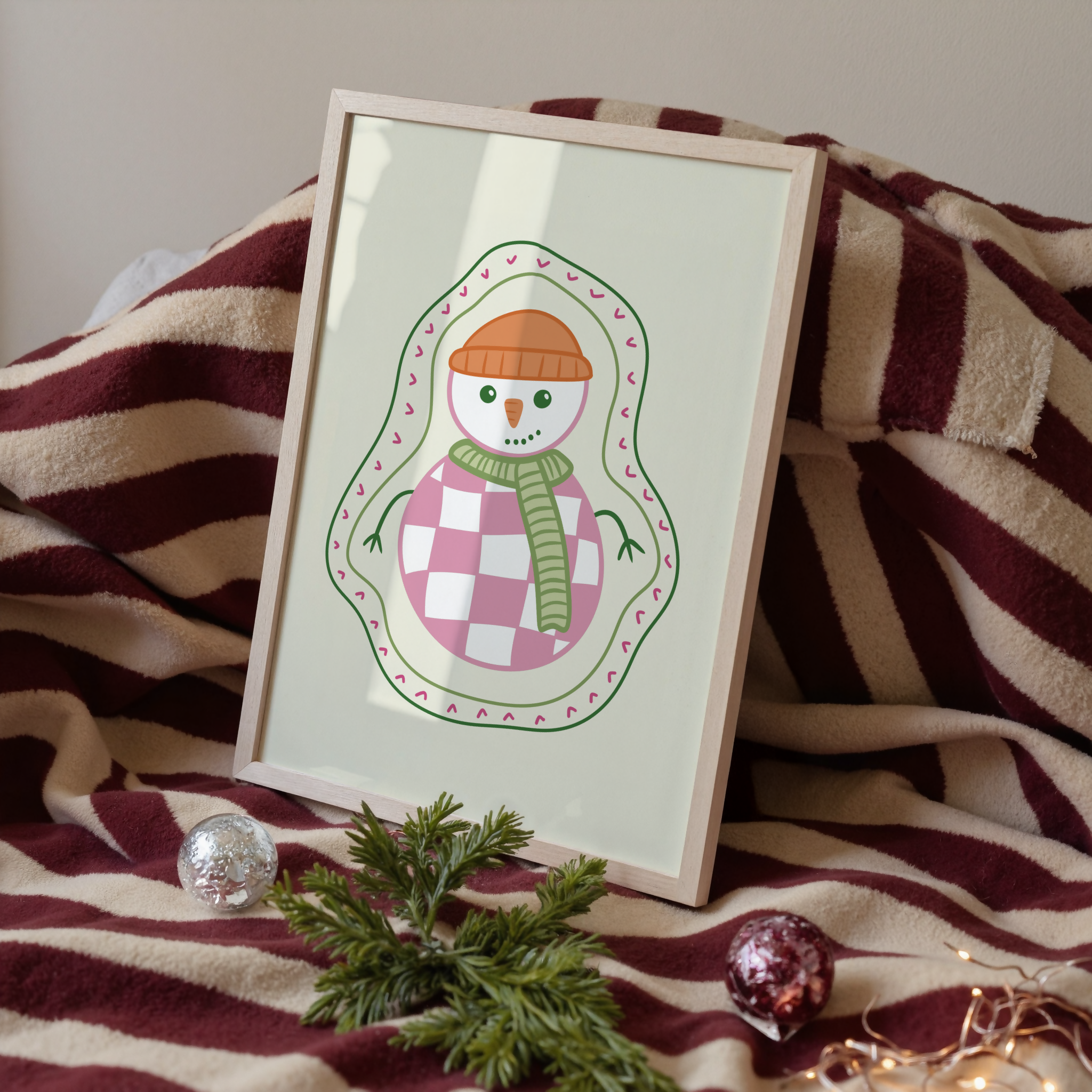Snowman Festive Christmas Print