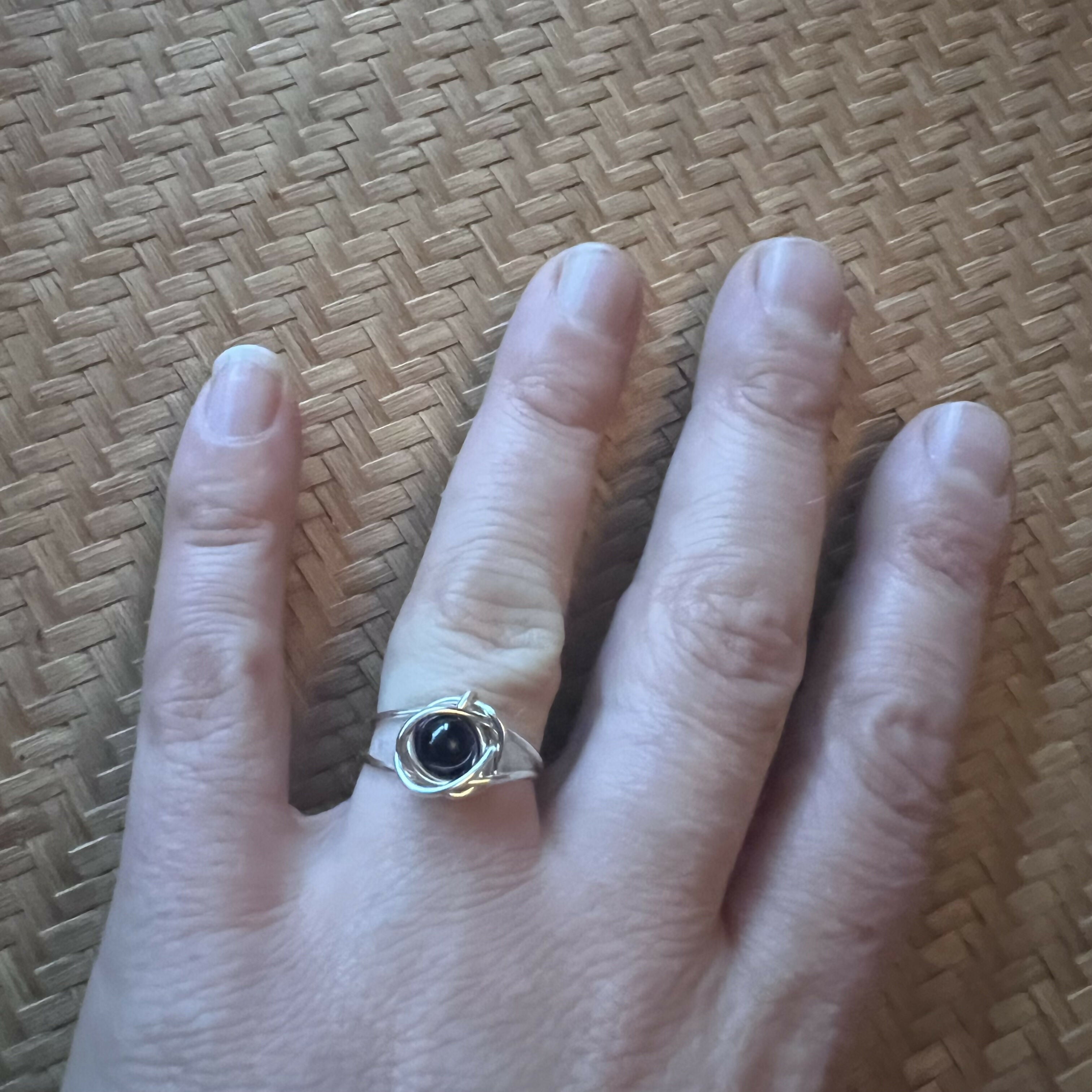 Tigers Eye Wire Wrapped Adjustable Ring