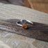 Handmade Adjustable Silver Acorn Ring With Amber, Size R