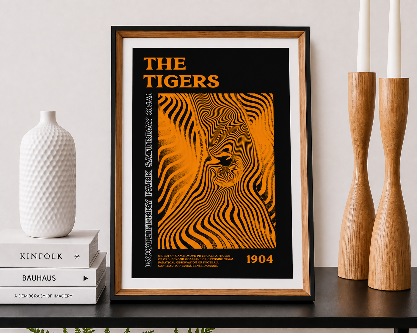 Hull City Art Print PSYCHEDELIC Design in Black