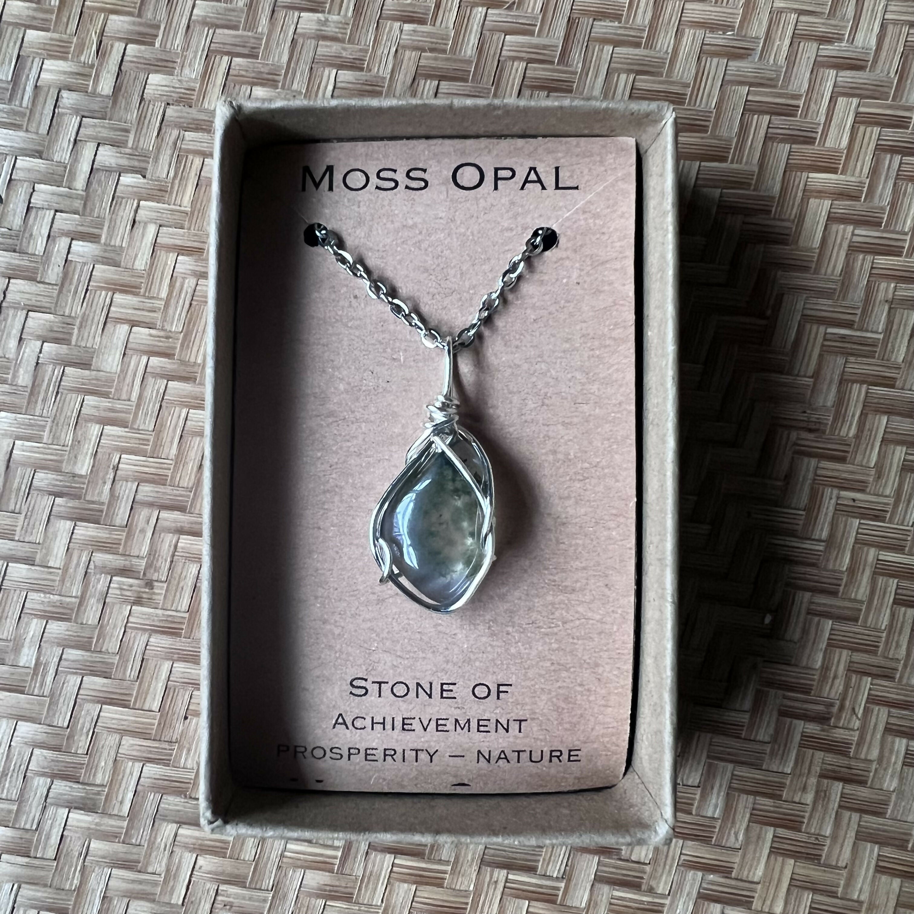 Raw Opal Wire Wrapped Pendant