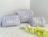 Lilac white flower print Quilted Toiletry Bag