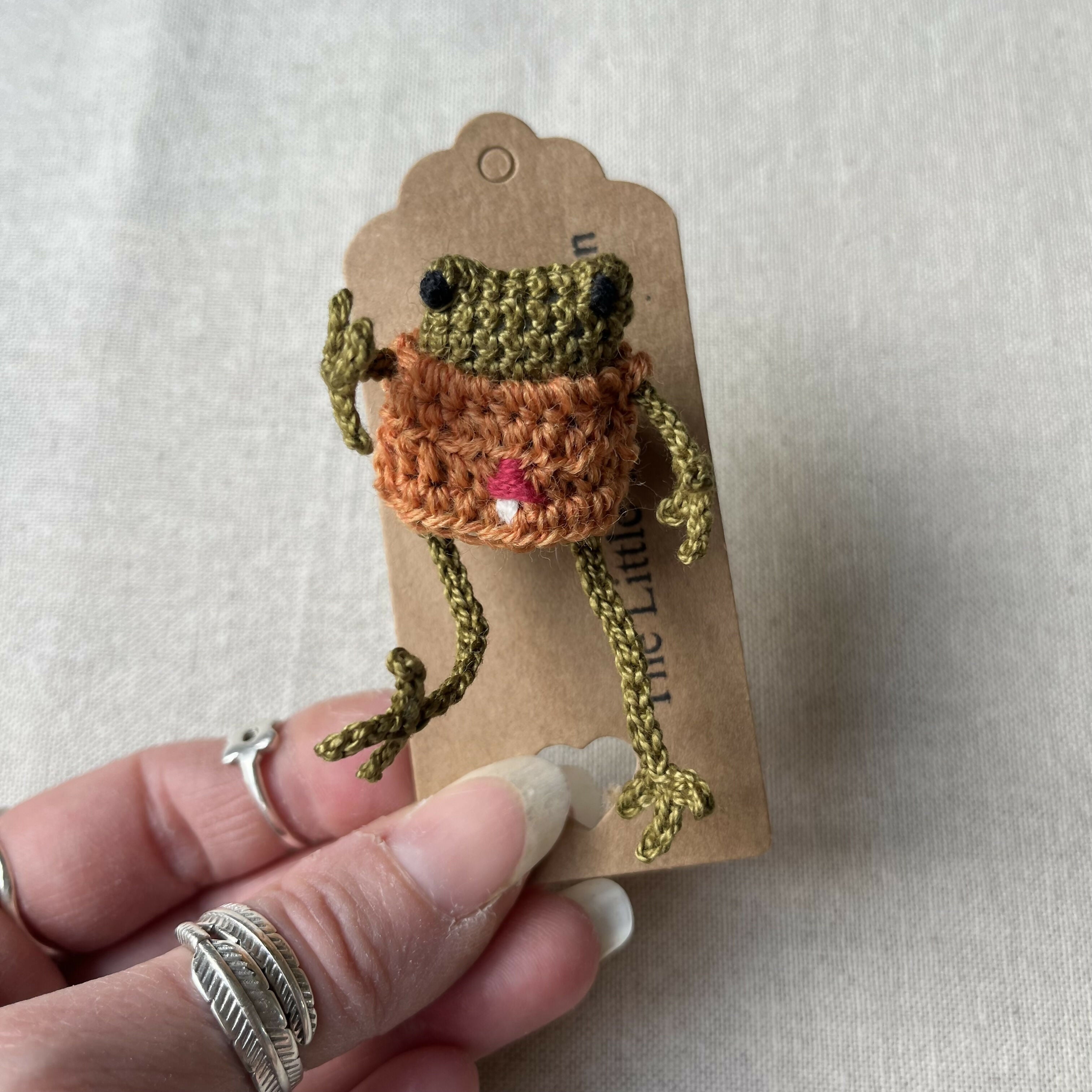 Crochet Frog Brooch