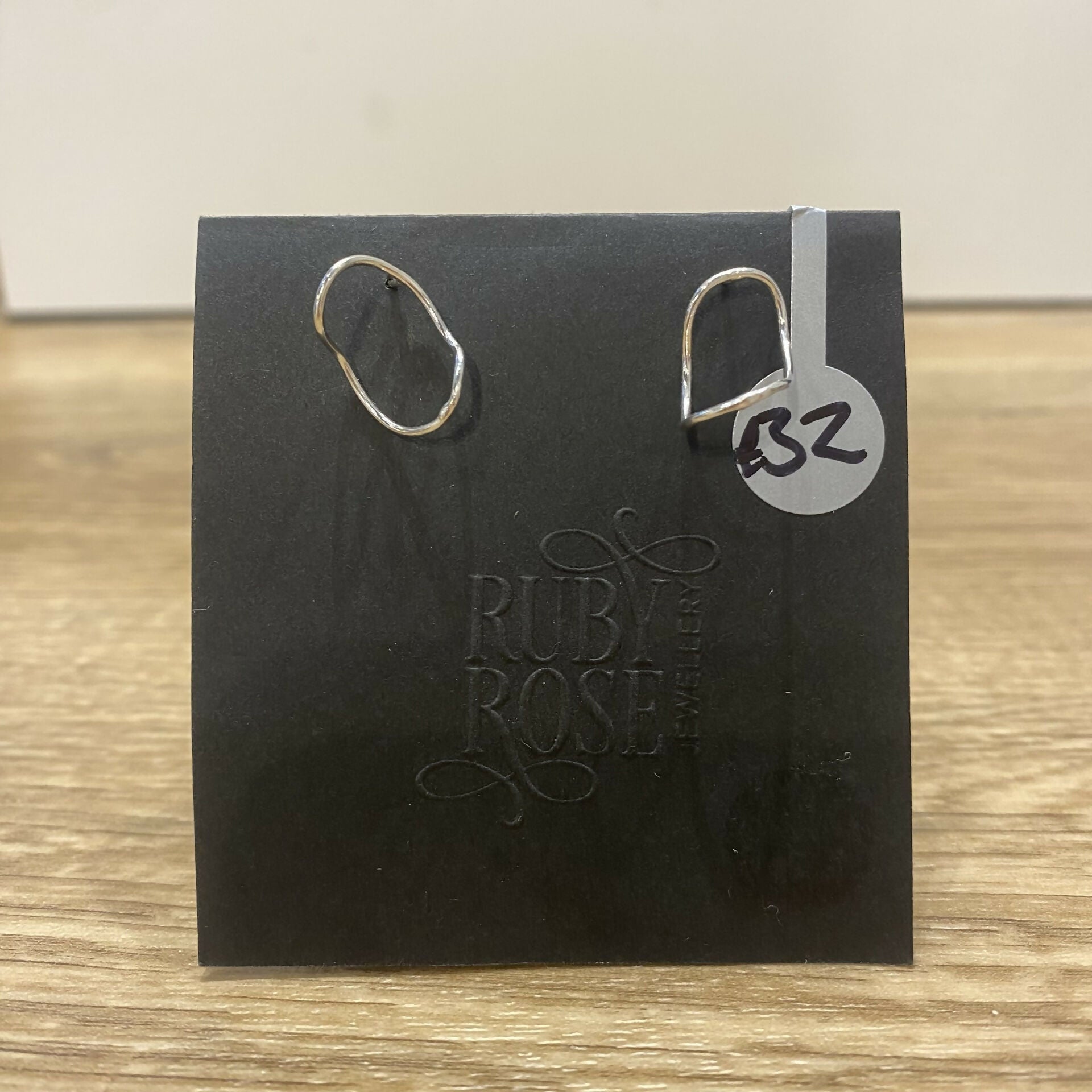 Circle Stud Earrings Silver Twisted
