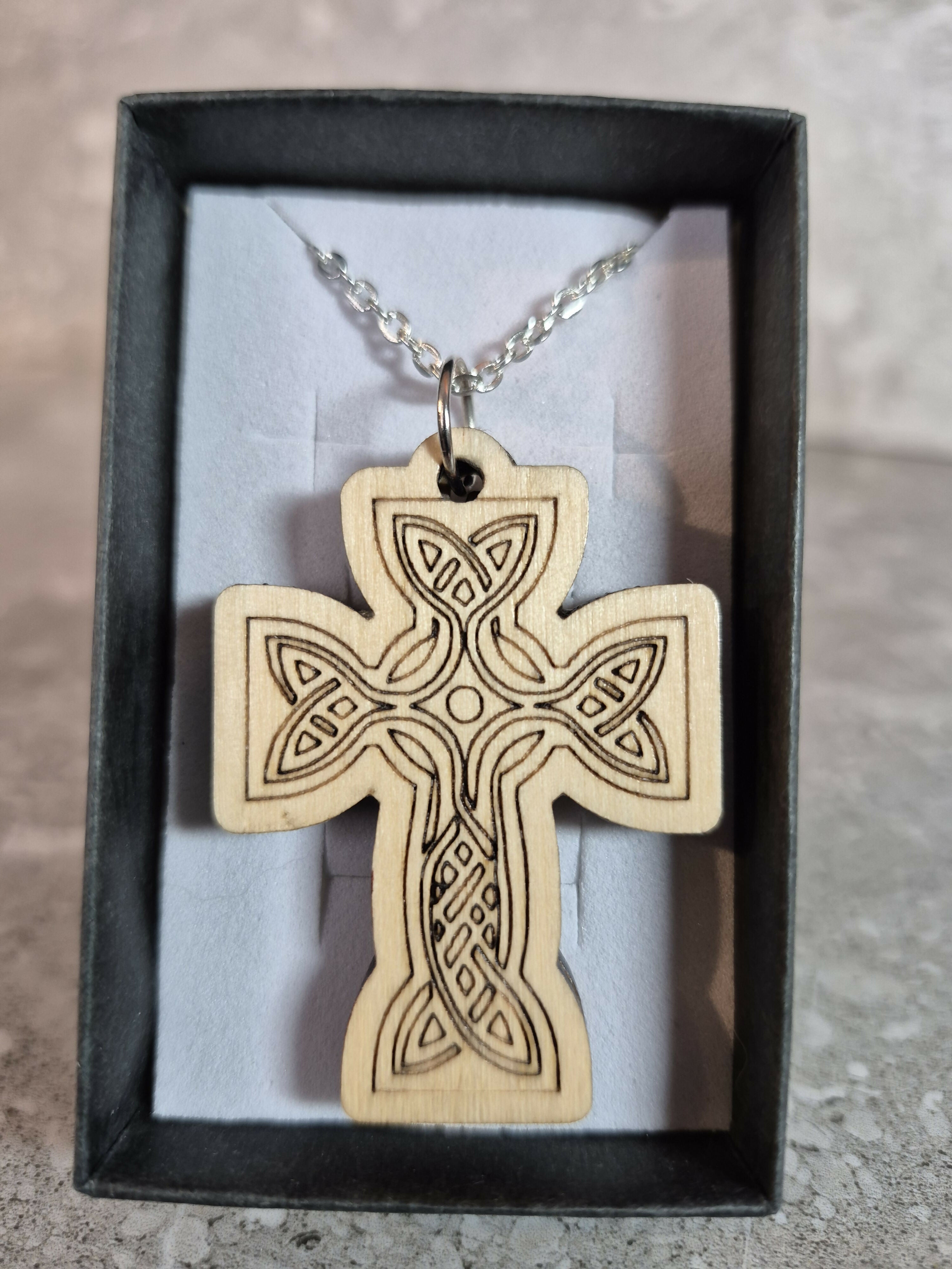 Handcrafted and Engraved Celtic Cross Pendant