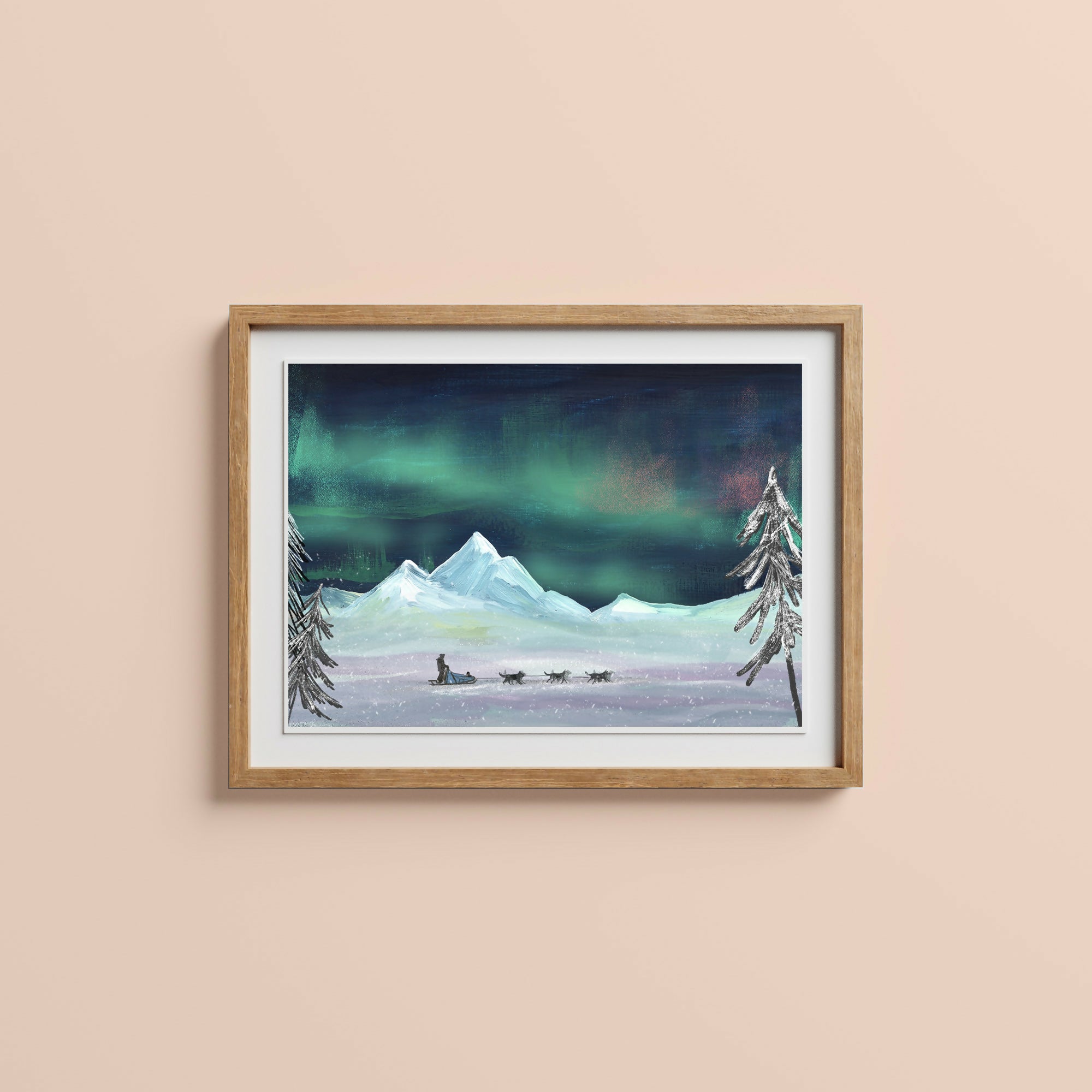 Lapland Sledding Art Print